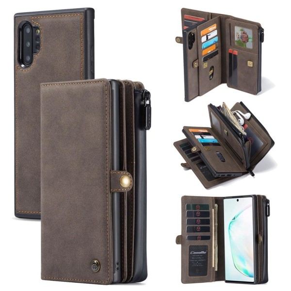 CaseMe Lompakko-kotelo magneettikuorella Samsung Galaxy Note 10 Plus:lle Ruskea