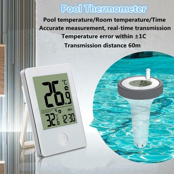 Elektronisk vanntemperaturtermometer med digital mottaker, LCD-skjerm for akvarium/spa/fiskedam NPTERBL..DEBUNS