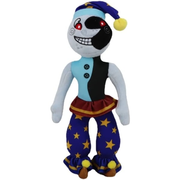 Sundrop och Moondrop FNAF Clown Cartoon Plyschleksak, 30 cm FNAF Security Breach Fylld Plyschleksak Clownfigur för Flickor Pojkar Present (Moon B)