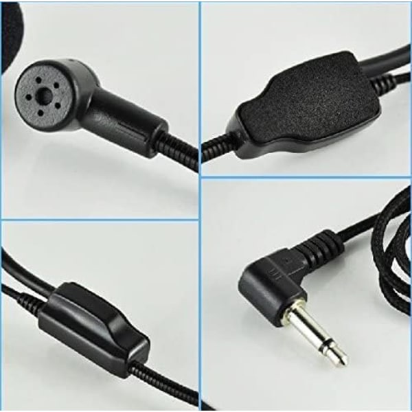 Set med 2 headsetmikrofoner, flexibel trådbunden bom för röstförstärkare, lärare, talare, coacher, presentationer, seniorer och mer Svart Svart Svart