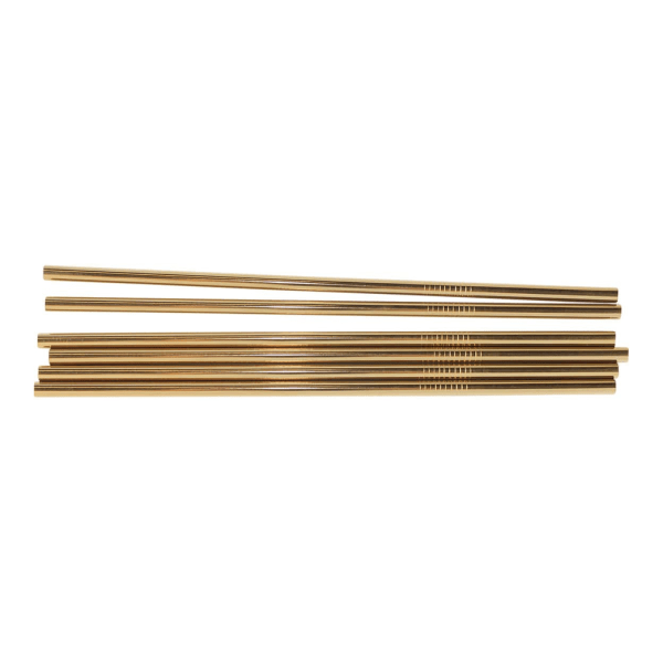 TG 6x Raka Metall Sugrör - Guld Guld