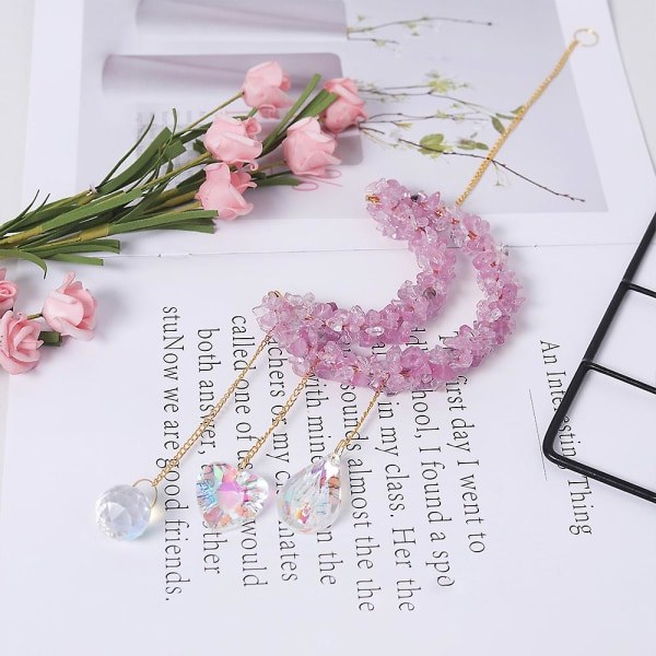 Krystallprismekule Henge Sol Måne Henge Solfanger Ornament Hjem Hage Dekor Måne