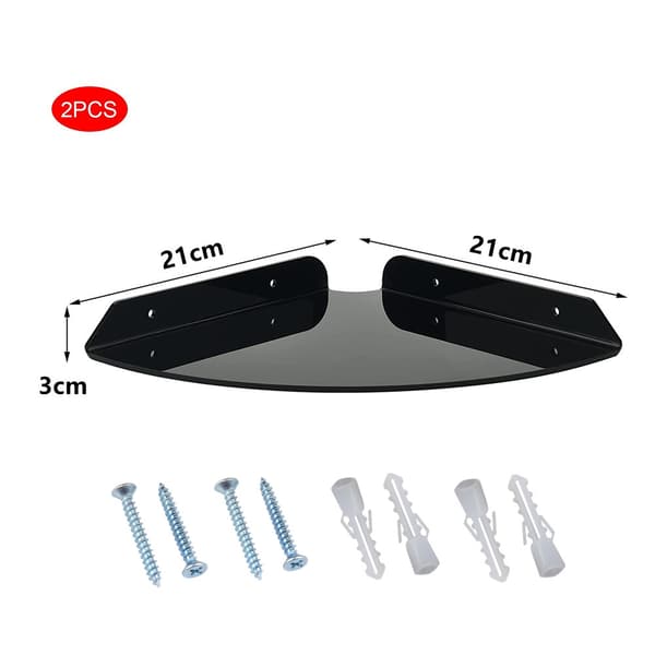 Akrylhörnhylla för väggmontering, förvaring för badrum och vardagsrum Klar 2-pack_yux Clear 2-Pack