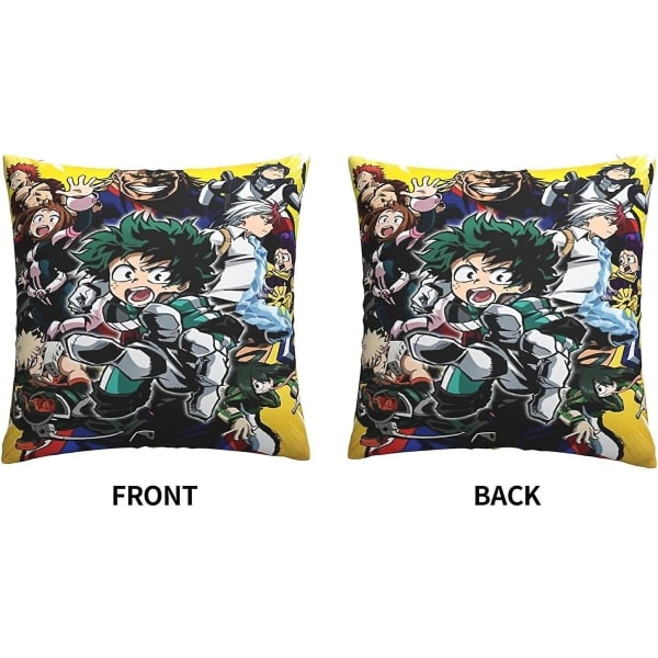 Myke putetrekk Putesett, My Hero Academia Dekorativt Stort Kvadratisk Vaskbart Putetrekk for Stue, Sofa, Soverom, Hjemmebil