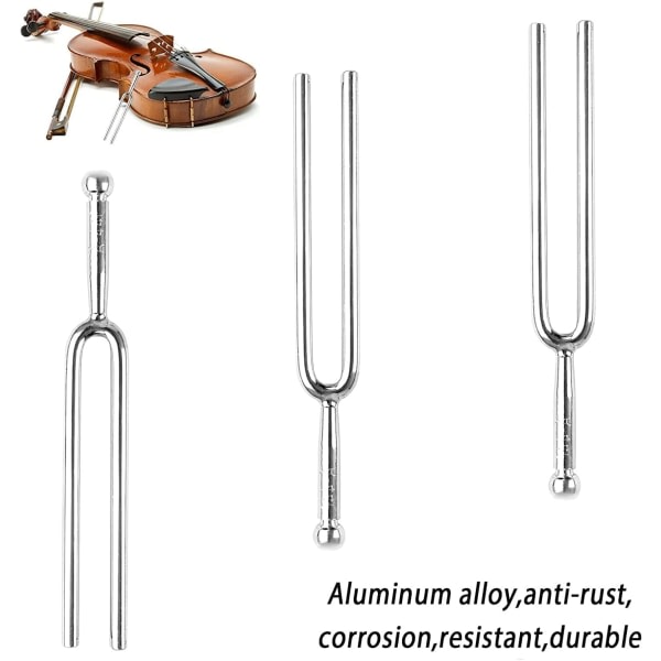 3 st?mgafflar av aluminiumlegering fiolininstrument (sølv)