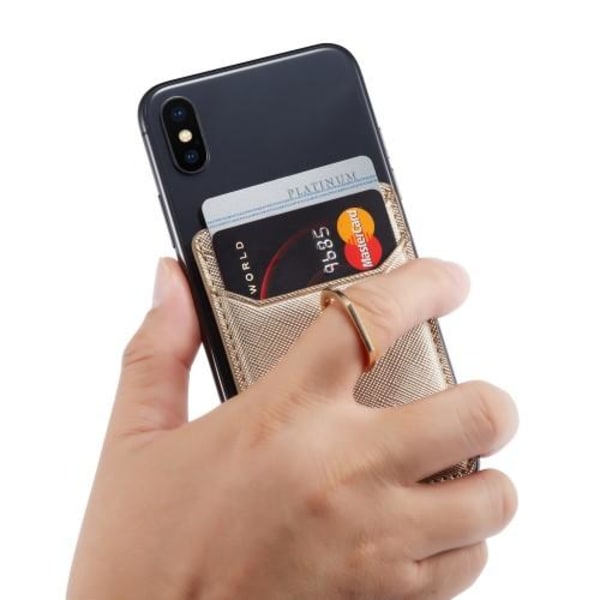 MUXMA Korthållare Ring Ställ RFID Blockerande Kreditkort - Guld Gold