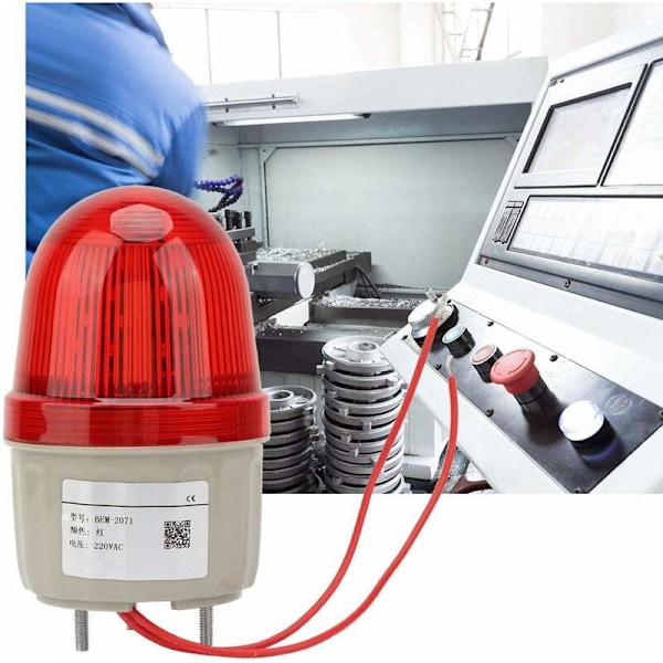LED Stroboskop Signallampa 220V AC/3W, LED Blinkande Varningsfyr Larm Lampa, Bultfast, Diameter 75mm