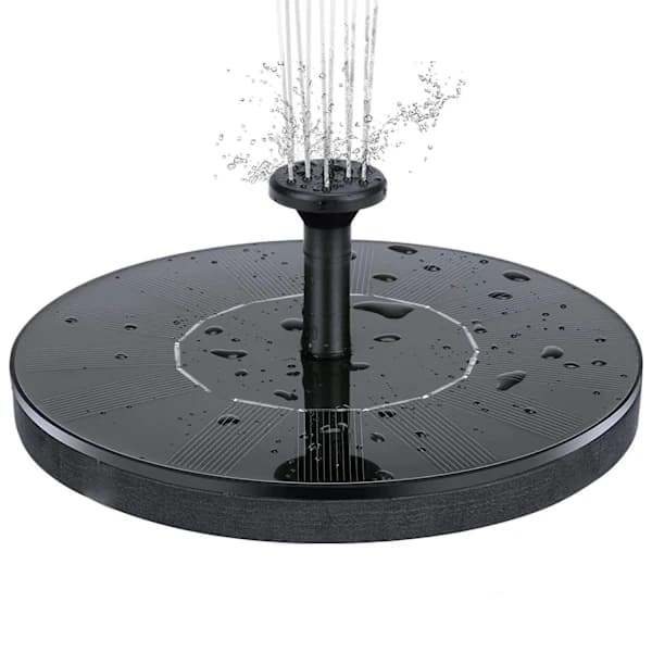 Solar Springvandspumpe Med 4 Dyser ABS Vandspray Til Fuglebad Dam Sort 13 Cm