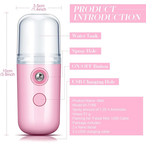 TG 2 stk 30 ml Mini Ansiktsfukter Bärbar (Svart og Rosa)