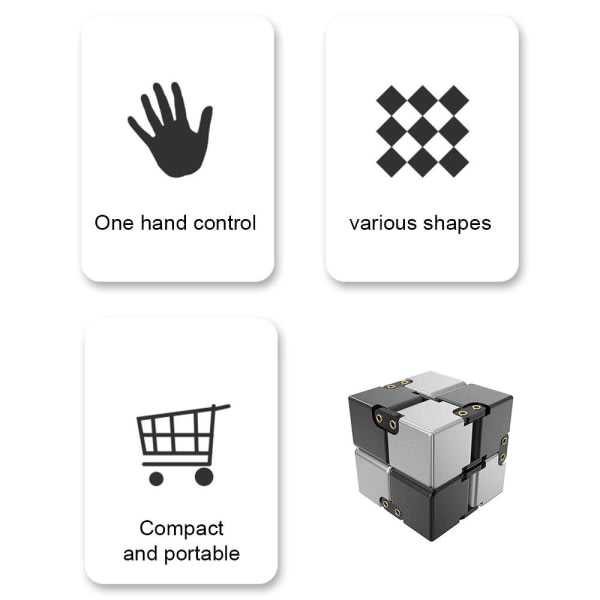 Fidget Legetøj Stressaflastning Uendelig Terning Flip Kub Guld
