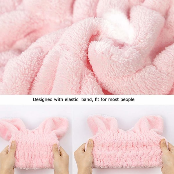 TG 2 Mikrofiber Hårhandduk Cap Kitty (Blå, Rosa)