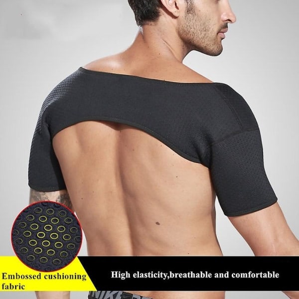 Dobbelt skulderstøtte Sportsrygg Skulderbelte Beskytter Beskyttende Stropp Pustende Skulderpute Smertelindrende Belte Trening-XL
