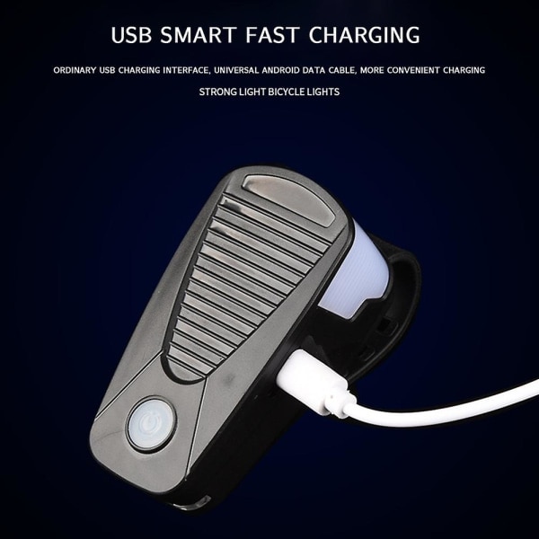 Cykelvalo Vedenkestävä USB Latautuva Pyörävalaisin Yöajoon