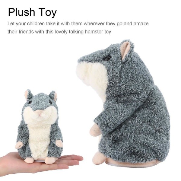 Søt Snakkende Hamster Plysjleketøy Lydplate Snakkende Hamster Talking Toys