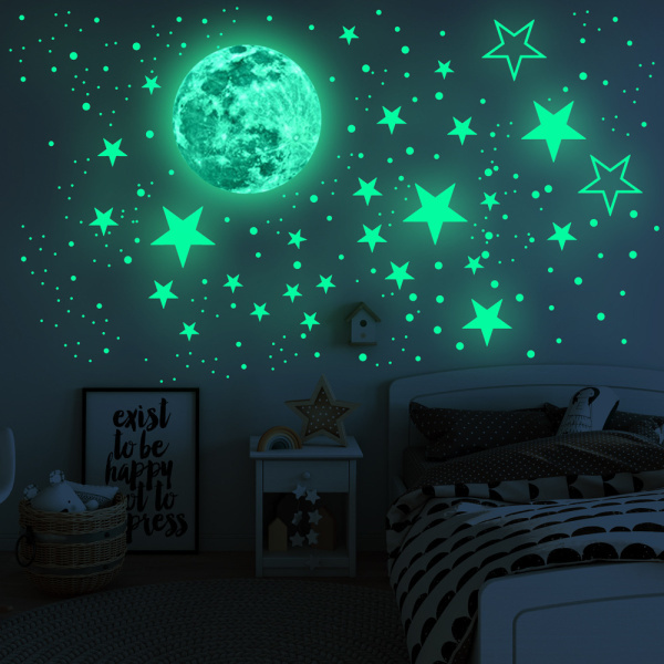 Glow in the Dark Stjärna 435 Väggdekaler för Vuxna Sovrum. Lumin