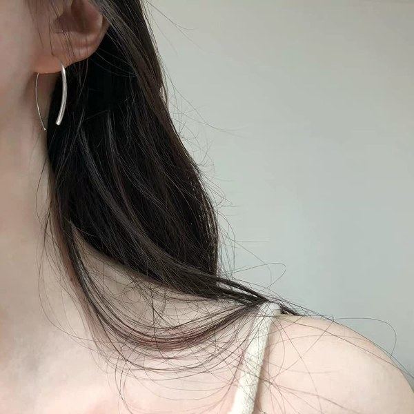 Läpivienti-korvakorut Sterling Silver Wire Open Hoops Threader korvakorut