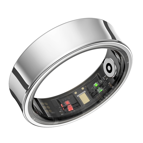 R09 smartring kan måle puls, oksygenmetning, søvn, multi-sportsmodus, kroppstemperatur og ta bilder Silver-8#