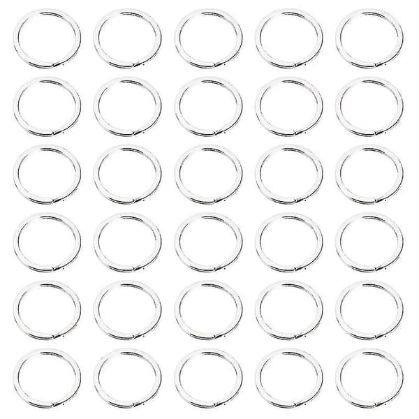50 stk Rustfrit Stål Praktiske Holdbare Genanvendelige Letvægts Flade Split Ring Nøglering Kollegaer Venner