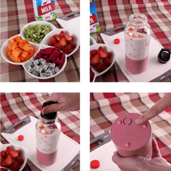 TG Bærbar USB-Blender - 50 cl - Transparent Rosa
