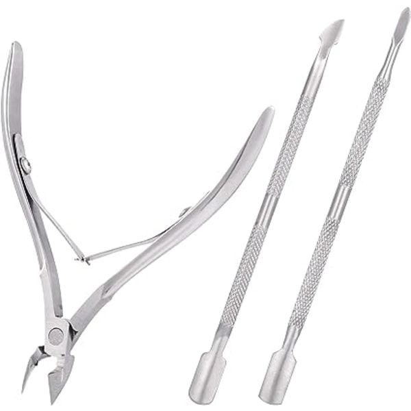 3-delars nagelbandsset - nagelbandstrimmer, stålskjutare och fil