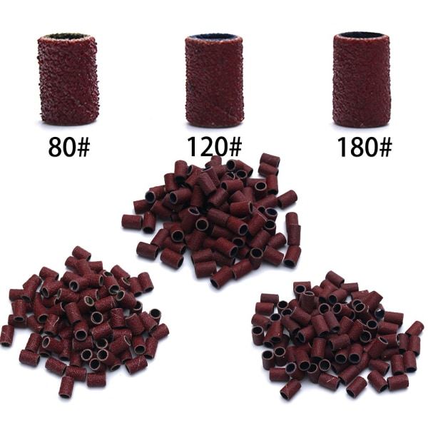 TG 80# 120# 180# Nagelfilsats med Elektriska Nagelfräsar Brun 50st G80