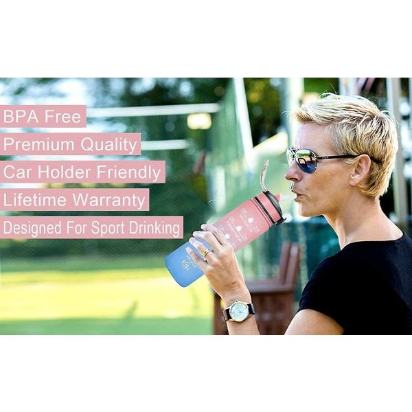 1000 ml vuotamattomat juomapullo, urheiluvälipullot suolalla (musta)