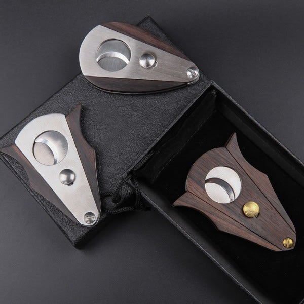Skålade rostfria cigarr saxar Cigarr Cutter Handtag Cigarr