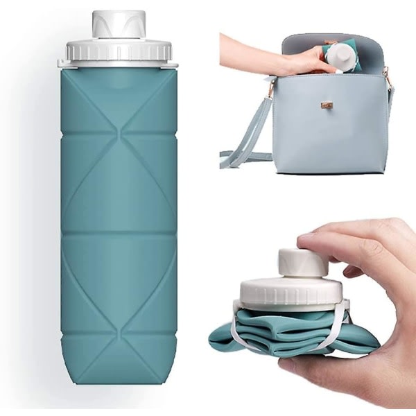 Speciell hopfällbar vattenflaska Bpa-fri silikonläckagesäker Återanvändbar resevattenflaska Lätt vattentät flaska för sportarbete