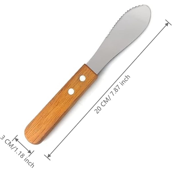2-delad sett smörknivar (tandade och icke tandade) rostfria