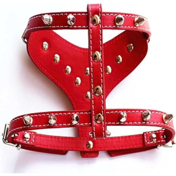 Punk-koiran valjaat PU-nahasta kaksoisniiteillä Turvallinen kävelyhihna Pieni keskikokoinen koira Liivi Valjaat Lemmikkieläinten tarvikkeet 3 väriä, punainen, rinta 35,,45cm
