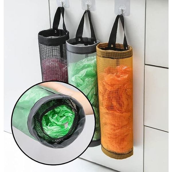 2 st Mesh Plastpåshållare Förvaringspåsar Kökssophängningspåse Mesh, slumpmässig färg