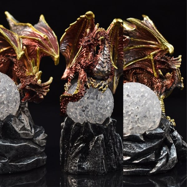 Farveændrende Lava Harpiks Base Dragon Statuette Luminescent Holy Dr A9 onesize