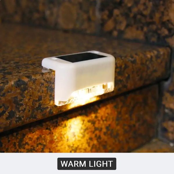 LED Solcelle Trinlampe Terrasse Varmt Hvid Trappe Lys Vandafvisende Havegård Dekoration Udendørs Balkon Lampe Stibelysning til Hæk White Warm Light 4PCS