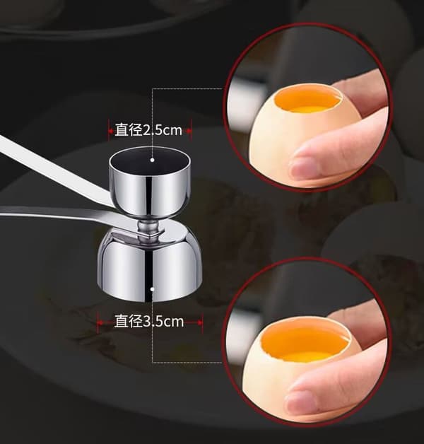 Eggeskallkutter - Eggeskallåpner - Kokte rå egg - Kjøkkenutstyr - Eggeskallåpner - Eggeskallkutter (Dobbelthode)