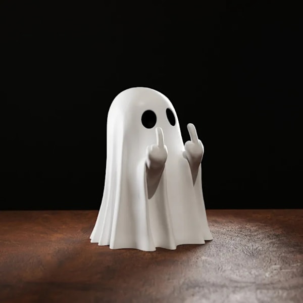 Halloween-aiheinen luova keskisormi-haamu hartsikoristeet haamufestivaali-temppu provosoiva haamu puutarhakoriste käsityöt Bat ghost 8CM