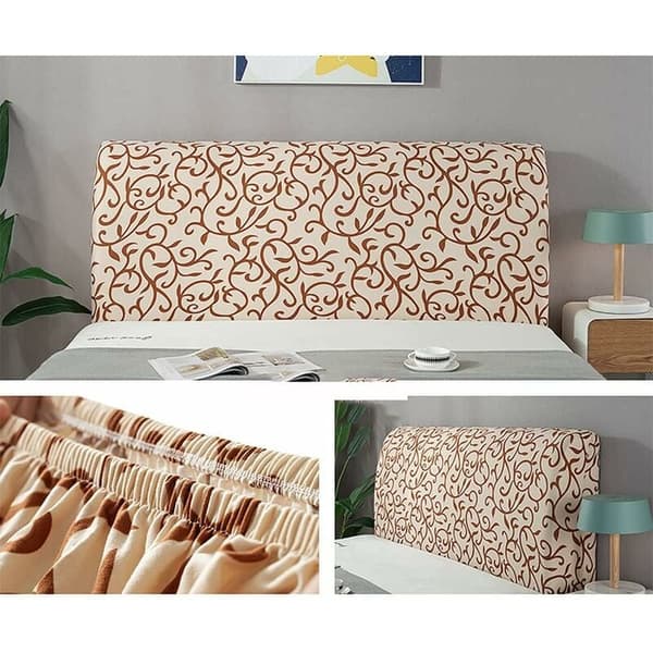 Sänggavelöverdrag Målat Mönster Dammskydd Sänggavel Skydd Stretchöverdrag för Sovrum Klädd Dekoration Lämplig för 190-220 cm