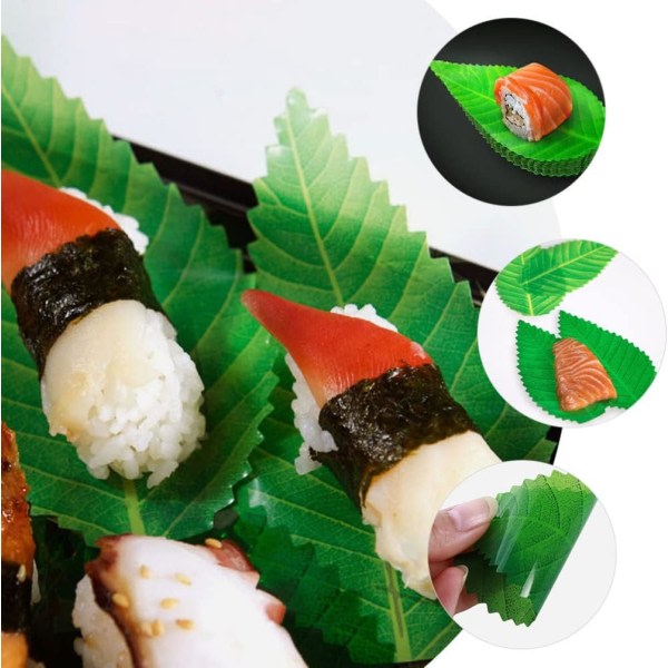 Galaxy 200 st Sushi Grass Fake Leaves Diskmatta Sushi Baran Sashimi tallrik blad