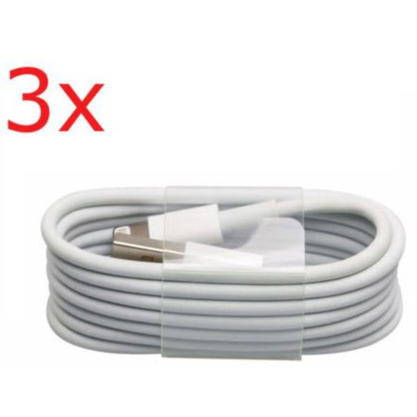 3 stk. 2 m iPhone-lader hvit_yux