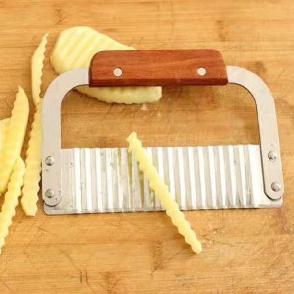 Rustfritt stål Potet Pommes frites Salat Chip Cutter Slicers Bølgete verktøy
