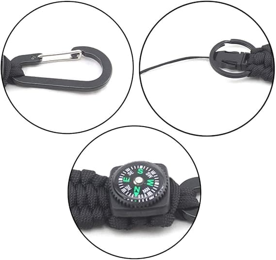 2 nøgleringe med kompas og karabinhage