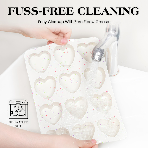 Valentinsdag Hjerteformet Silikoneform, Nem-at-afforme Mousse Silikoneform C