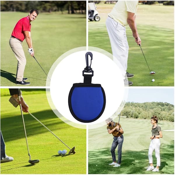 Golftaske - Taske til golfbolde - Opbevaringstaske til golfbolde - Lommeformat golfboldrenser - Taljetaske til golfspillere - med kroge - til golfbolde