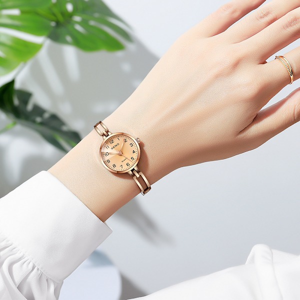 SENO armbandsklocka dam sommar och höst mode armband vattentät damklocka fri frakt Coffee Gold