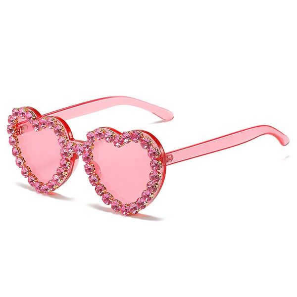 Galaxy Hjärtformade solglasögon plast festglasögon unisex karneval maskerad fest foto rekvisita（rosa）