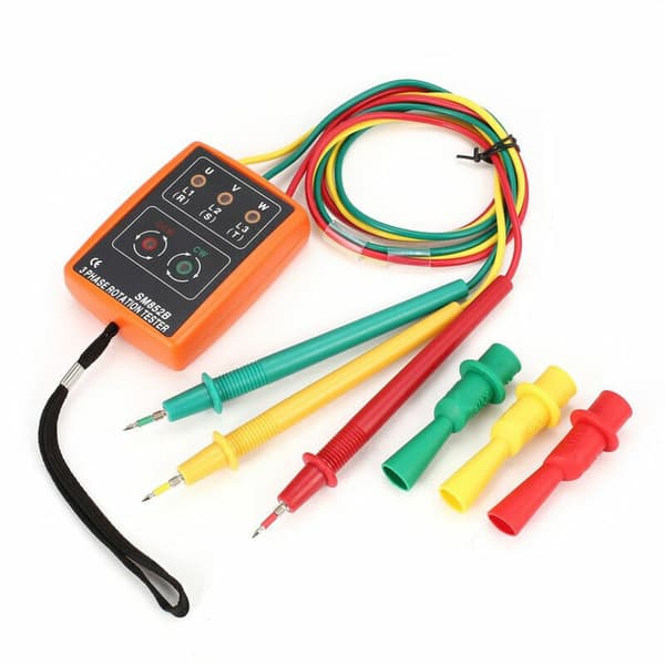 SM852B 3-Phase Rotation Tester Digital Phase Indicator Detector LED Buzzer Phase Sequence Meter_yux