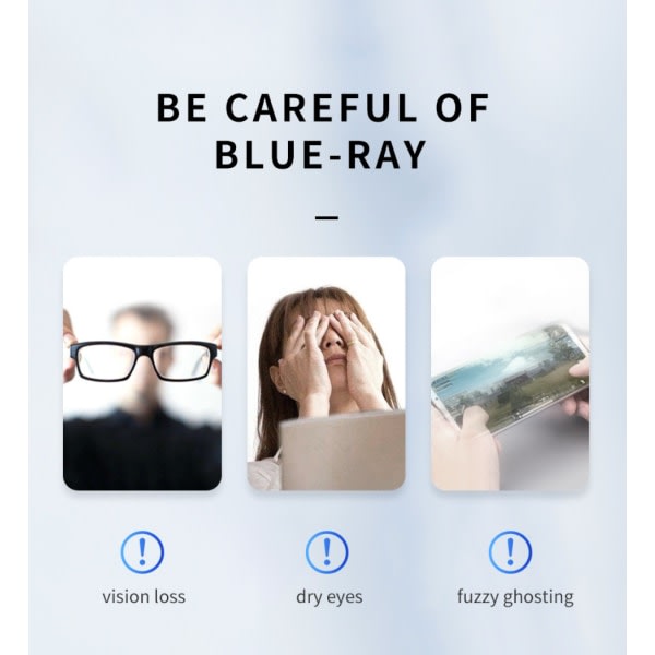 Blåljusglasögon, overdimensjonert blåljusglasögon for kvinner og män, datorglasögon mot anstrengning og UV-beskyttelse