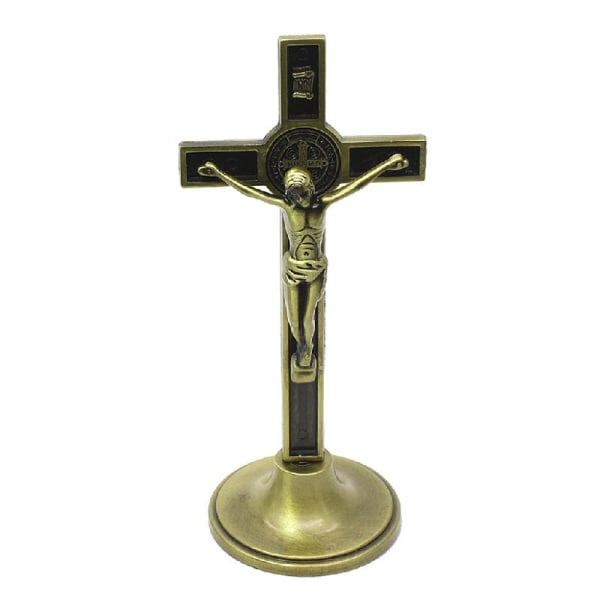 för korskrucifix Kristus katolska Jesus religiös kyrka Dekorasjon Stand Wall Eldgammel bronse