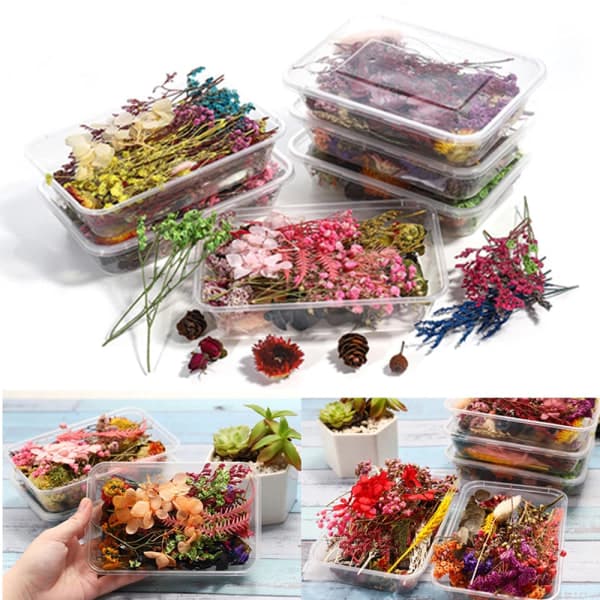 1 laatikko kuivattuja kukkia DIY-tarvikkeet Aromaterapiakynttilät Epoksihartsi onesize