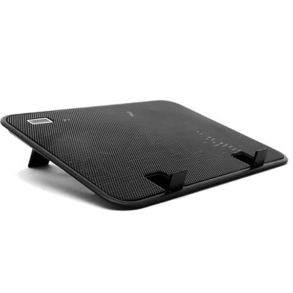 Metalpanel Dobbeltblæser Notebook Køler Høj Hastighed Støjsvag Laptop Køleplade Slank Stativholder til 14 Tommer PC Computer Sort