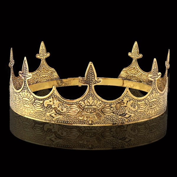 Galaxy Halloween Cosplay Herr Metal Royal King Crown (Gul) 1 Styck